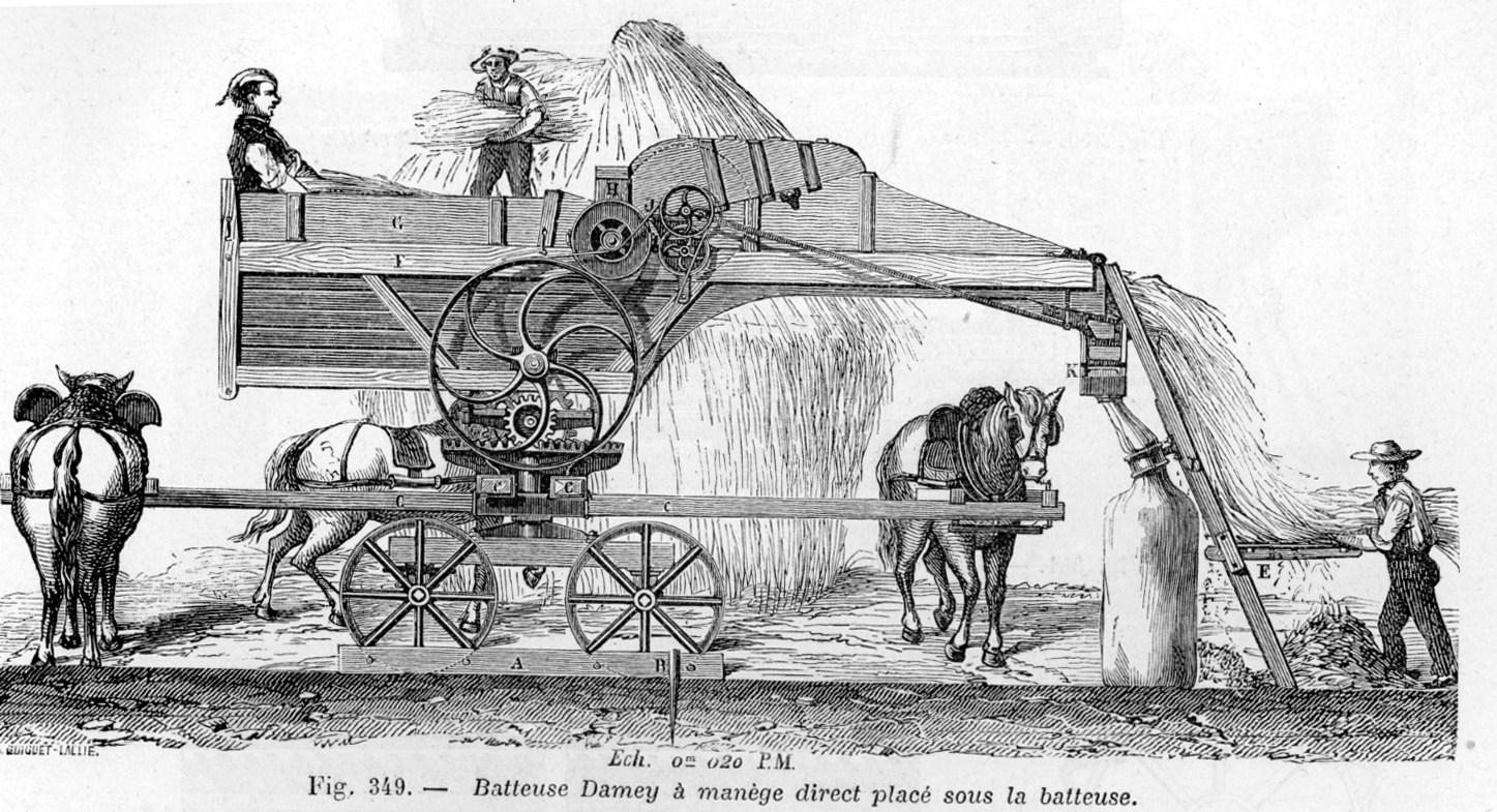 horse powered threshing machine