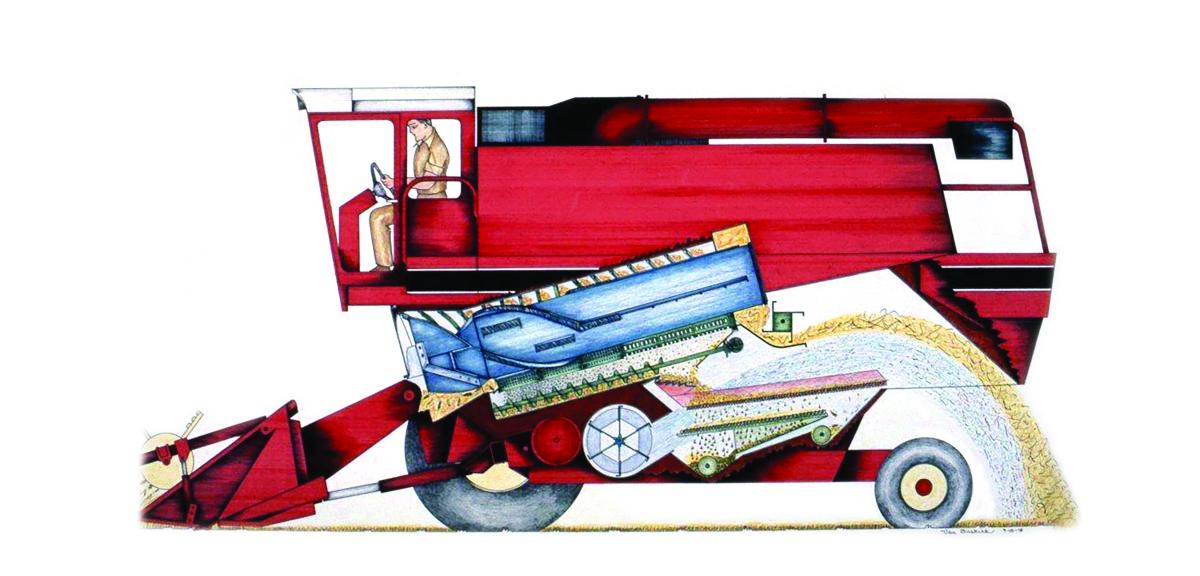 Image of a cross-section of a combine.