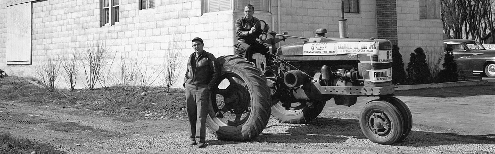 M&W founders on their tractor "Gramps"